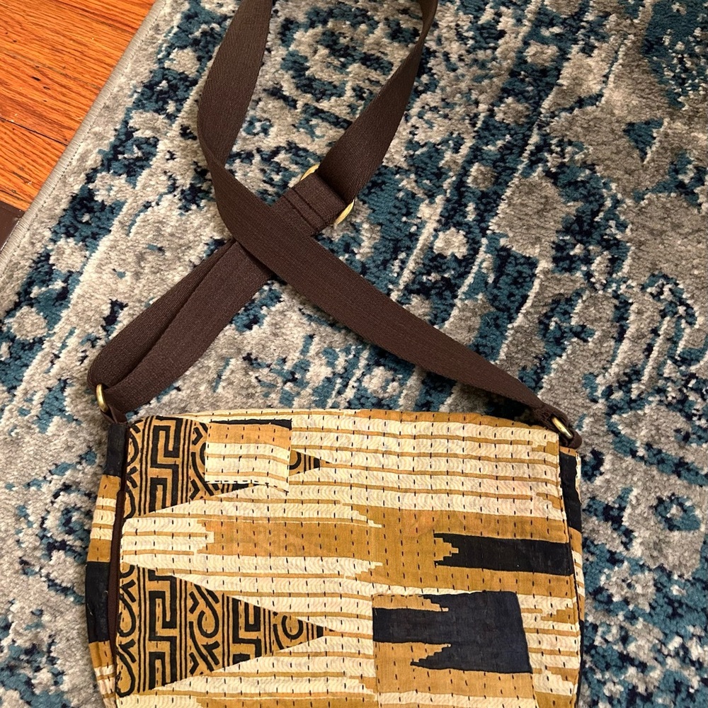 Multicolor Kantha Stitch Messenger Bag